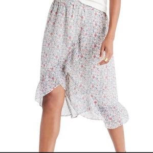Madewell Floral Print Illusion Wrap Skirt